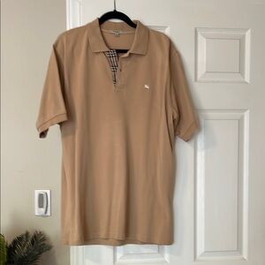 Burberry Tan Polo Shirt Cotton Blend Casual